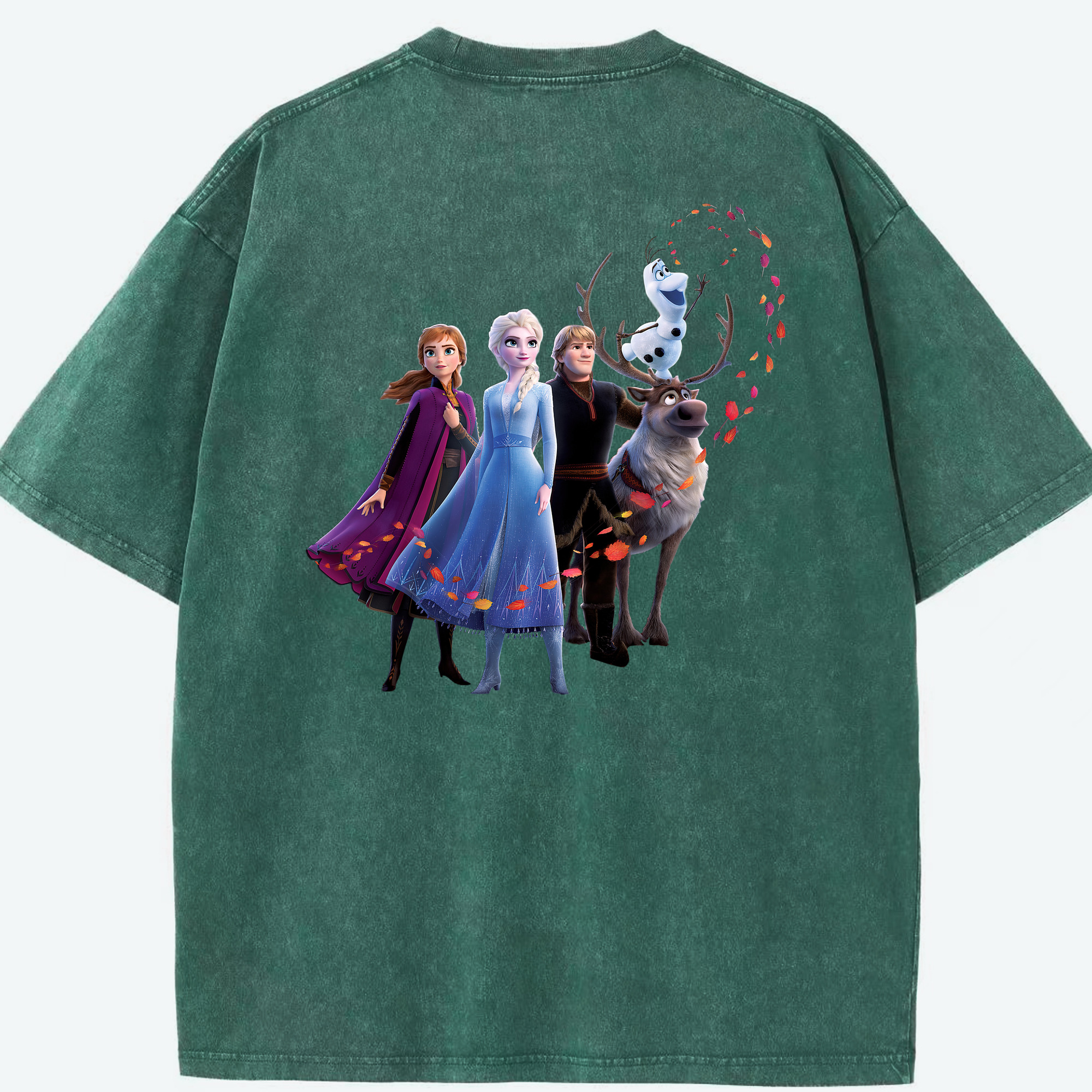 （画像用） アナと雪の女王 アンナ エルサ Frozen Anna Elsa 綿100% ヴィンテージ風 半袖Tシャツ（背面プリント）